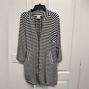 CAbi Black and White Striped Jacket